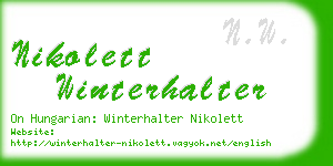 nikolett winterhalter business card